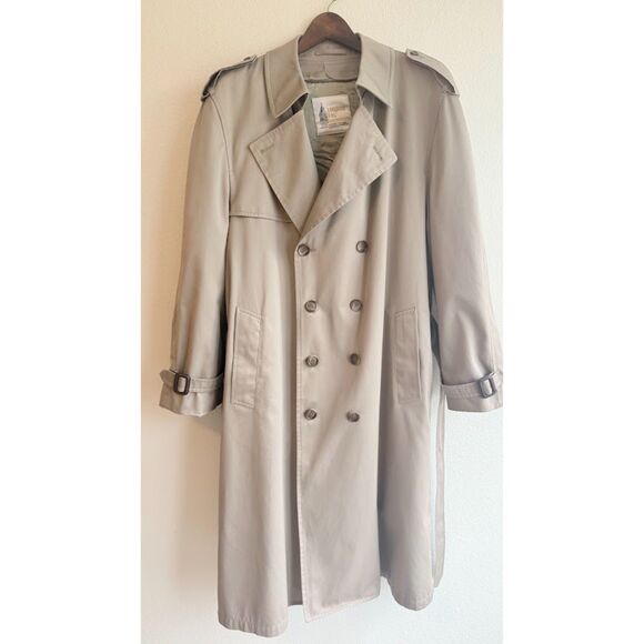 Vintage London Fog Double Breasted Trench Coat with Removable Lining size 46 Reg - Picture 2 of 11